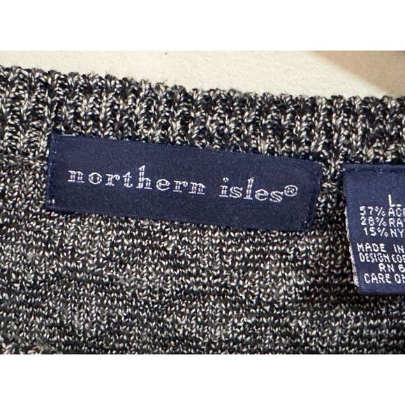 Northern Isles Men's Sweater Size Large Brown Lightweight Acrylic Rayon Nylon - Picture 4 of 5